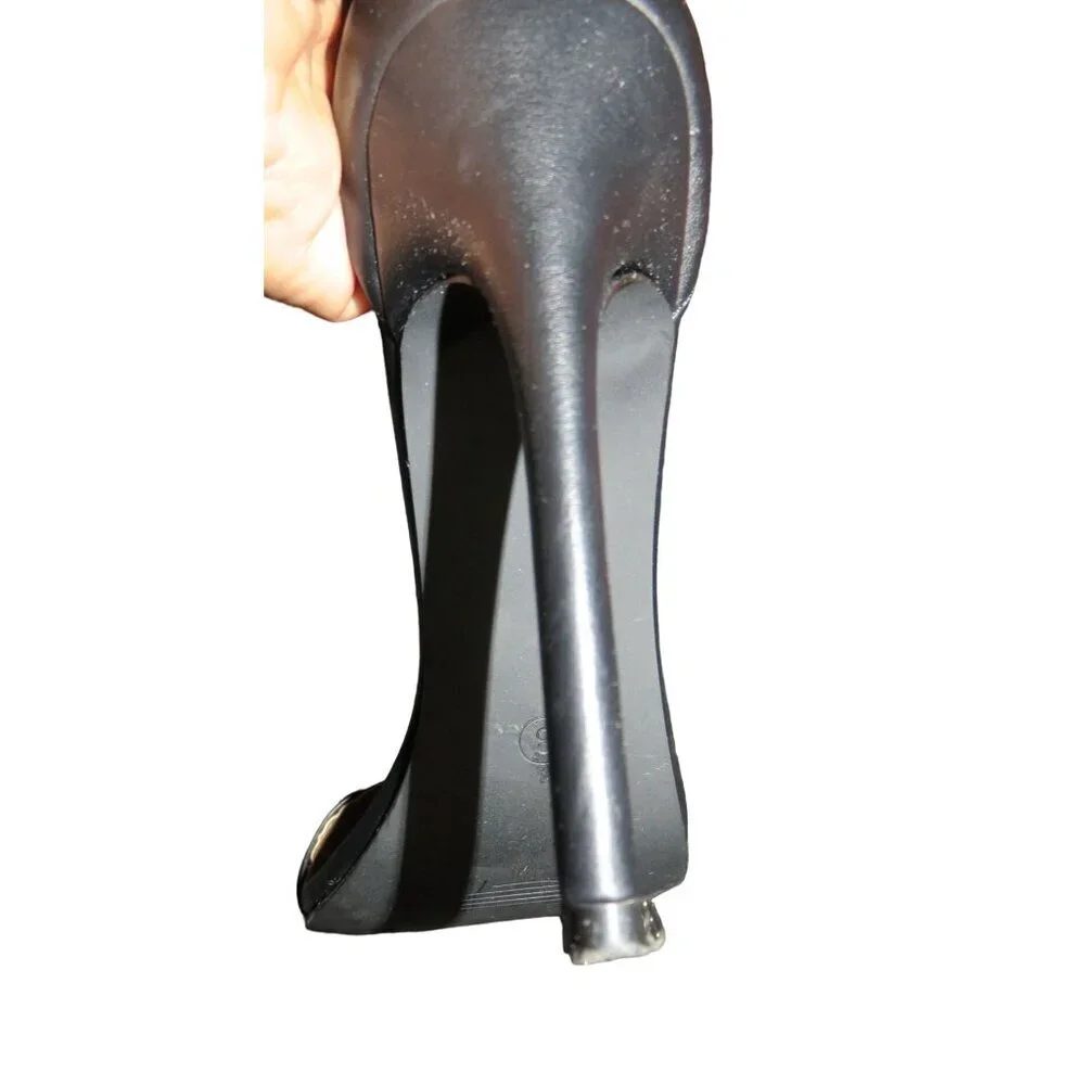 Charlotte Russe Rebekah Black Vegan Leather ankle strap pumps sz 8